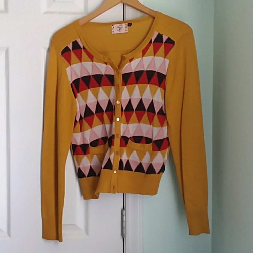 Banned diamond pattern pinup style cardigan